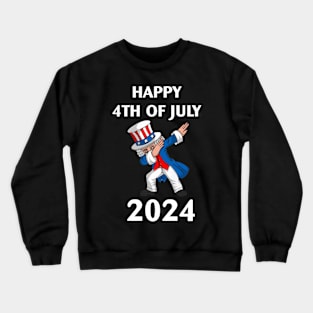 Dabbing Uncle Sam 4th Of July 2024 Boys Kids Teens Crewneck Sweatshirt